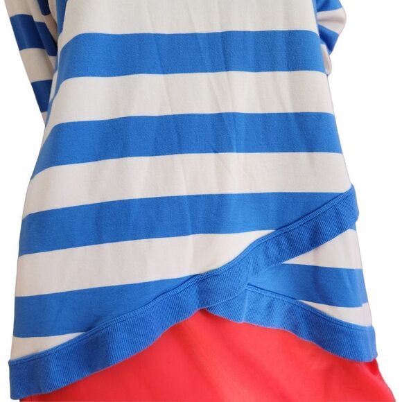 Tommy Hilfiger Sport Pullover Striped Top Womens XL Blue & White Long Sleeves - Picture 3 of 11